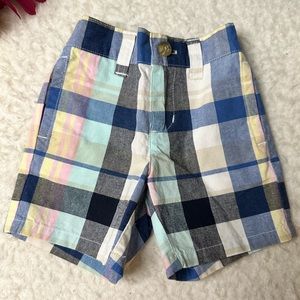 Janie And Jack Colbalt Plaid Poplin Shorts Boys 3-6 Months